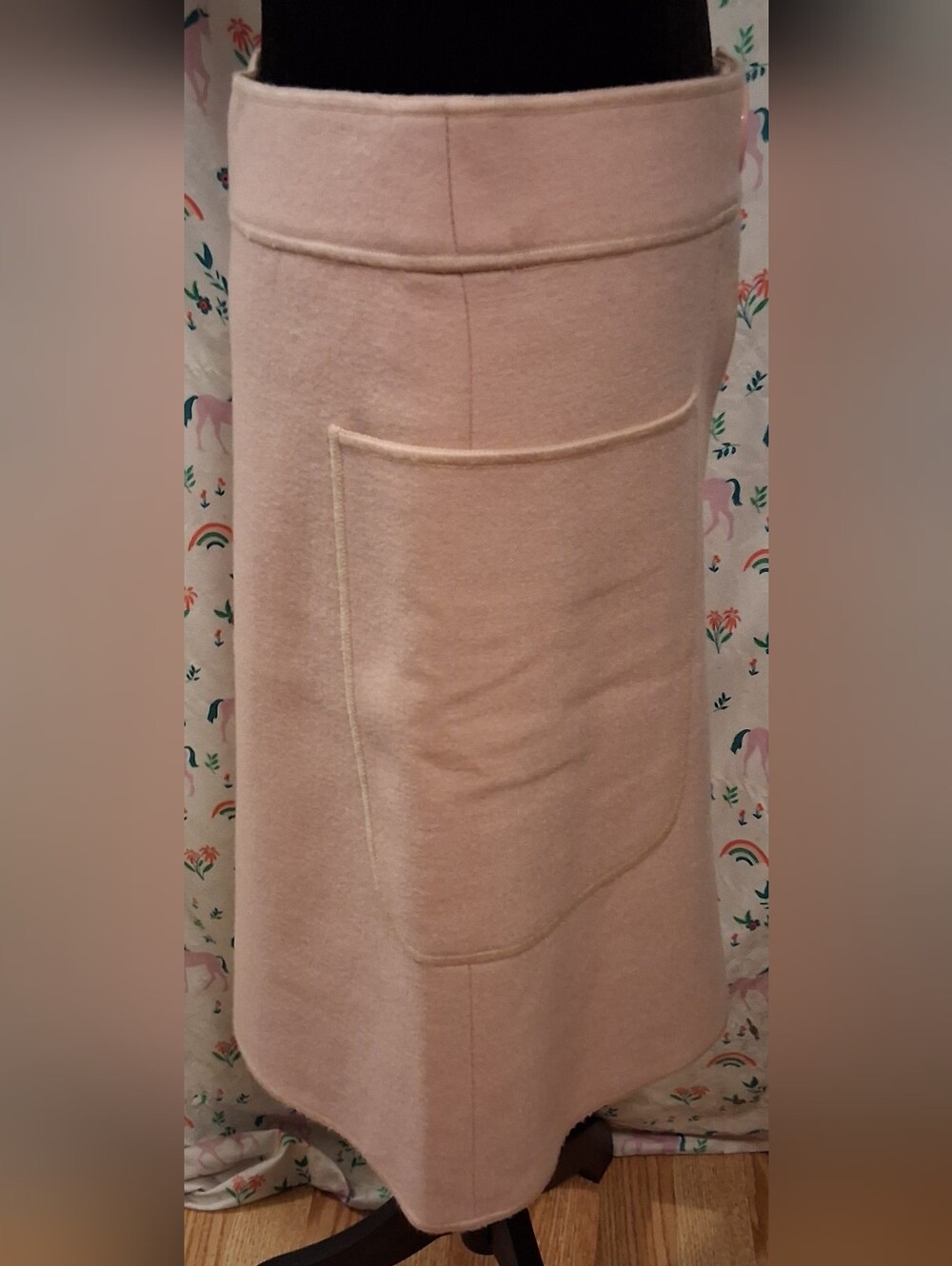 EUC RARE Vintage Y2K 90s Moschino Cheap And Chic Pastel Pink Wool Skirt SZ 6 - Picture 4 of 7